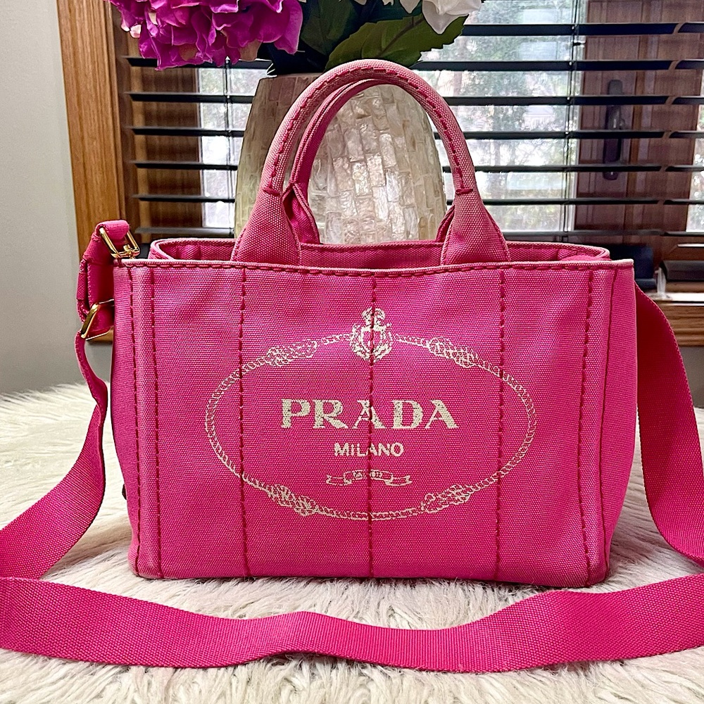 SOLD❌Authentic PRADA Canapa Logo Bag - Picture 1 of 15